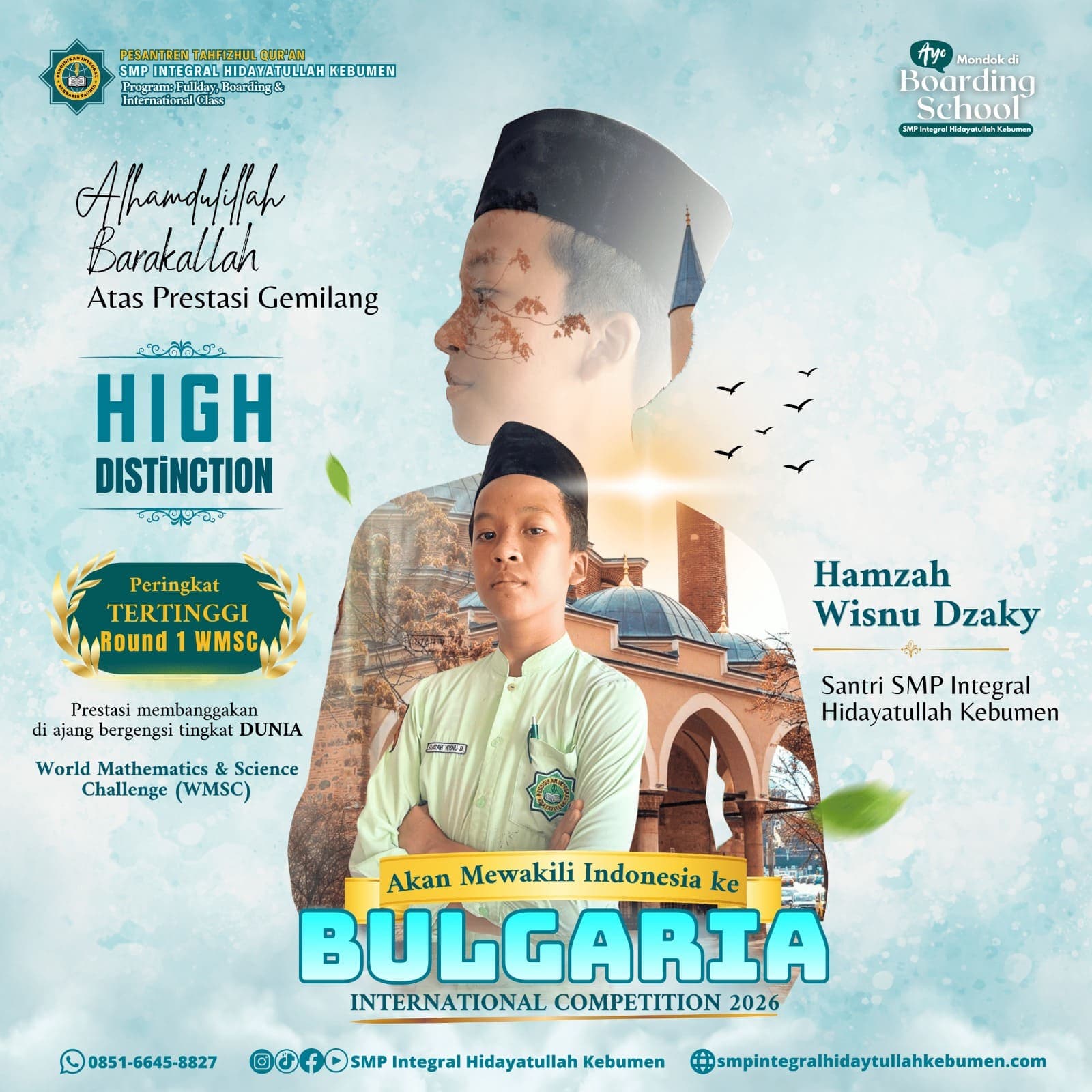 Santri SMP Integral Hidayatullah Kebumen Raih High Distinction dan Berhak Mewakili Indonesia di Final WMSC Bulgaria